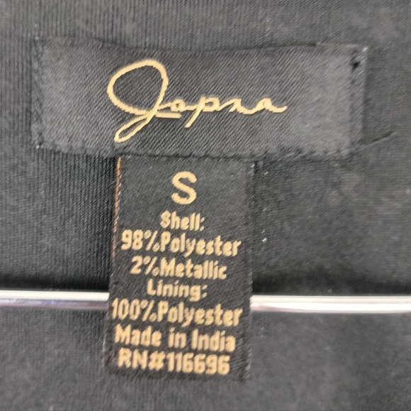 NWT Japna V Neck Faux Wrap Pinstripe Floral Top w/ Smocked Waist Sz. S - Picture 8 of 9